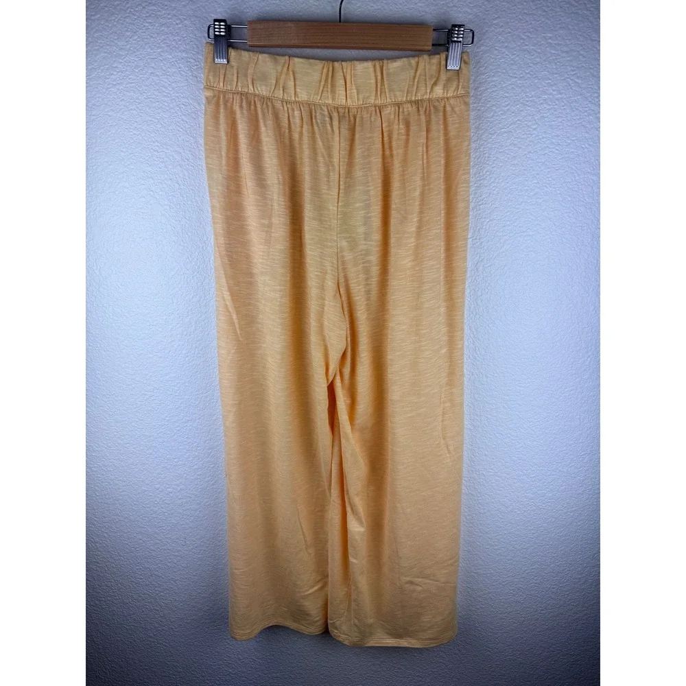 NWT Garnet Hill Orange Linen Wide Leg Cropped Pants XS Sleepwear‎
